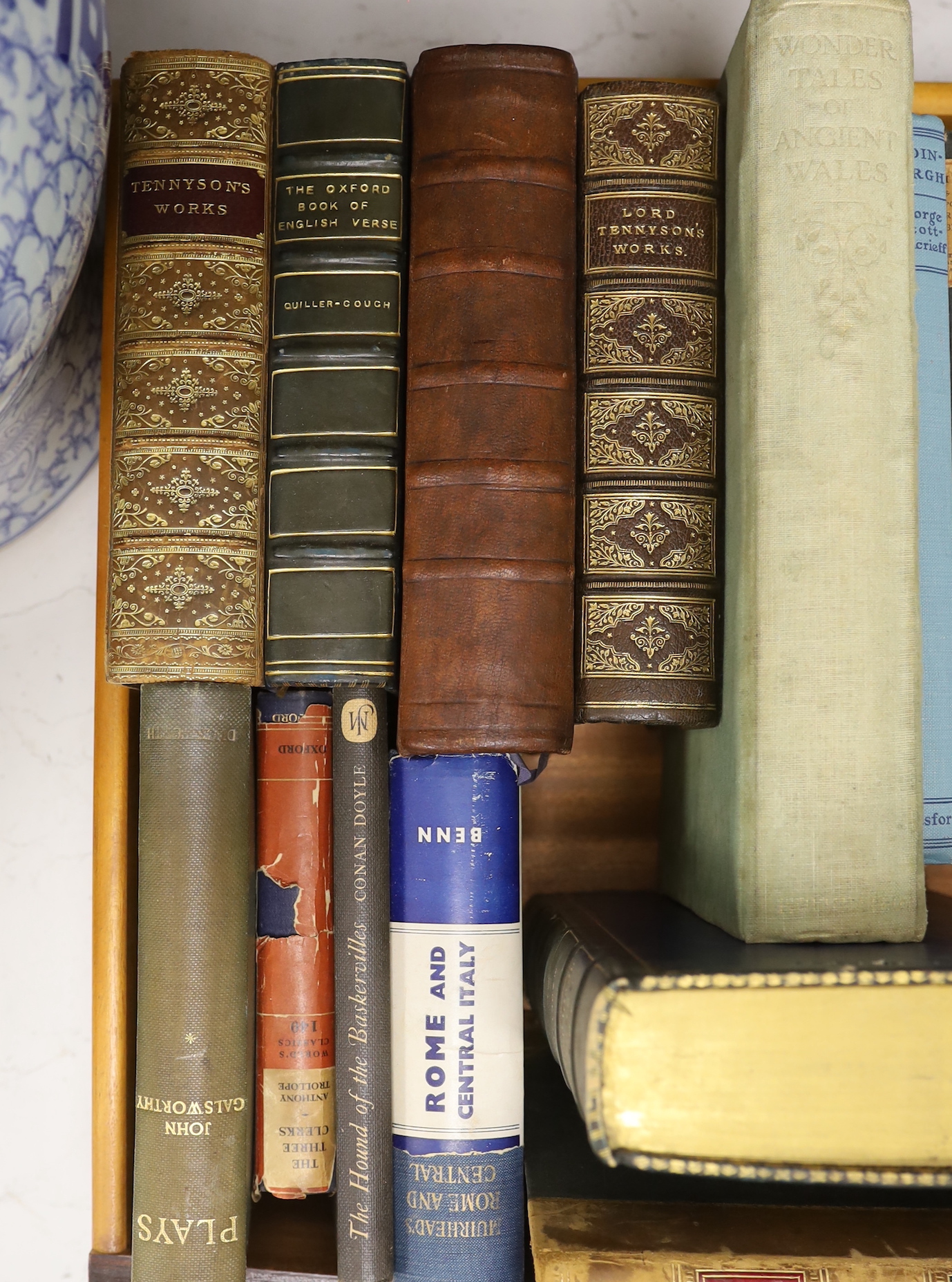 A small quantity of assorted books including some leather bindings